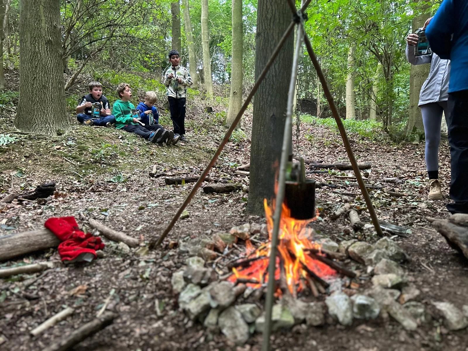 Bushcraft fire session at Back 2 Bear