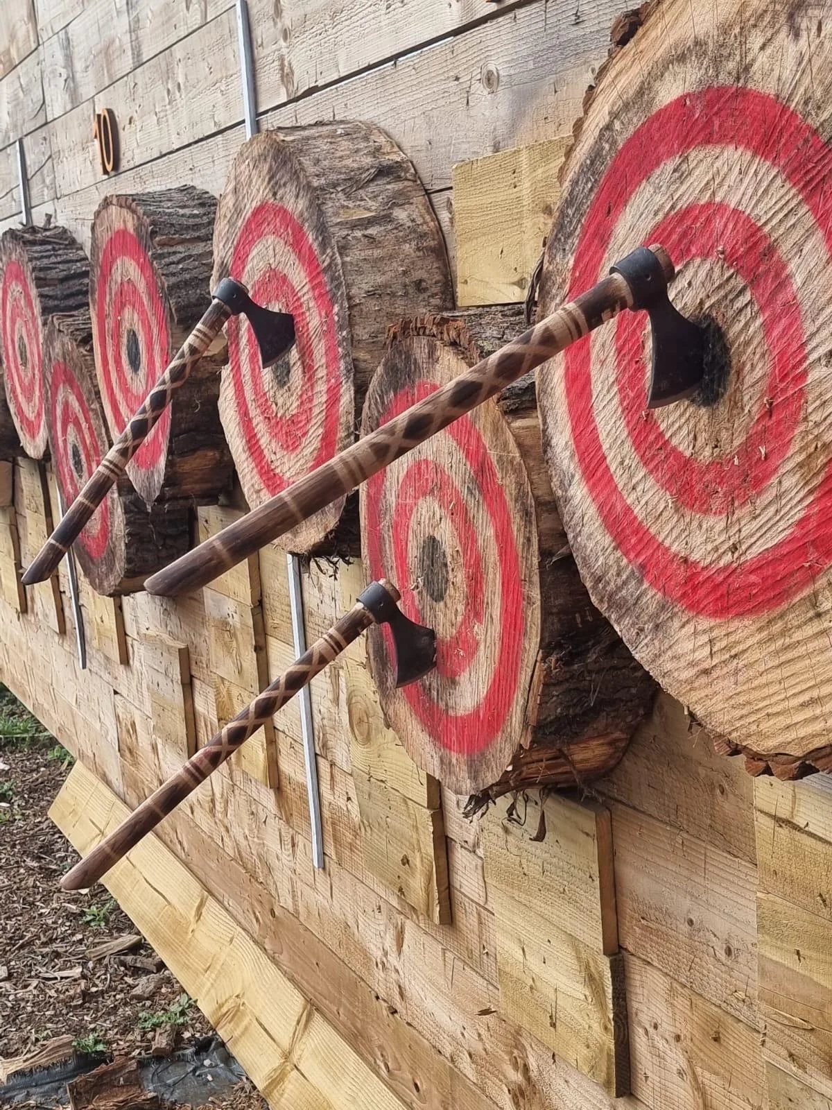 Axe and knife throwing targets at Back 2 Bear