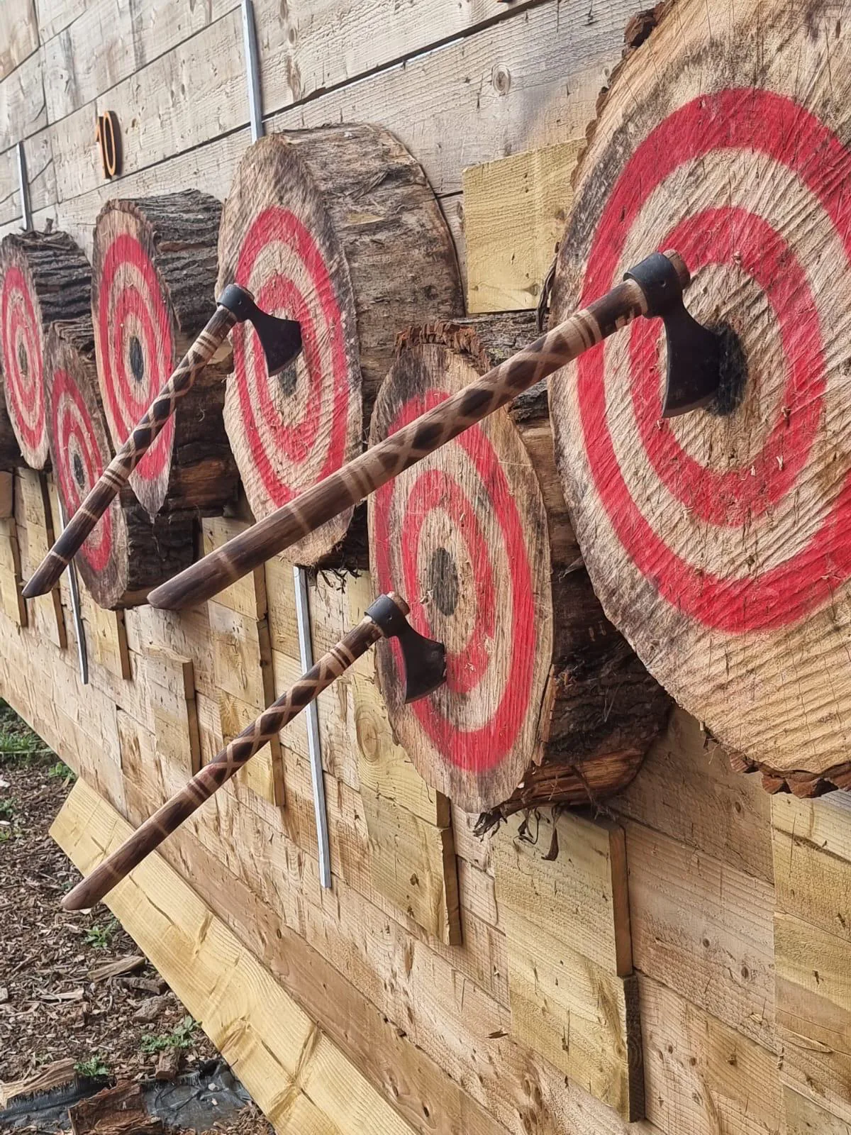 Axe and knife throwing targets at Back 2 Bear